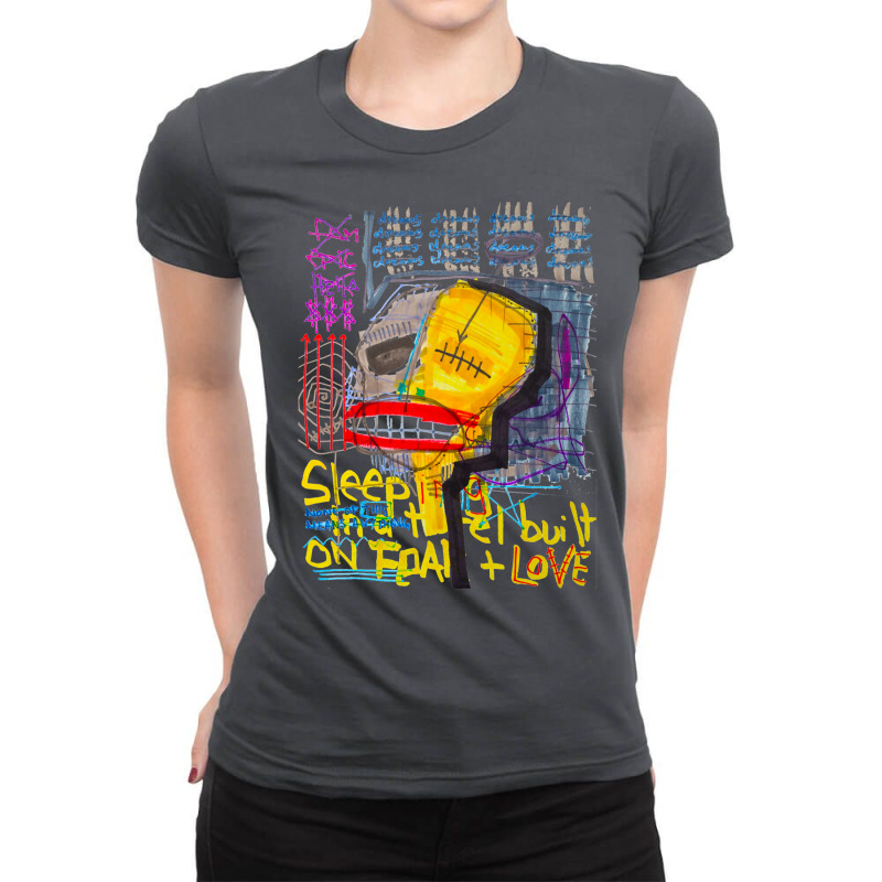 Sleeping In A Hotel Built On Fear Amp Love Ladies Fitted T-Shirt by janreyrisda4 | Artistshot