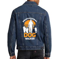 Professional Dog Walker Pet Sitter Gift Men Denim Jacket | Artistshot