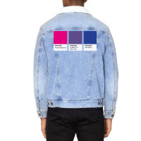 Lgbt Color Pantone Pallete Bisexual Community Design Classic Unisex Sherpa-lined Denim Jacket | Artistshot