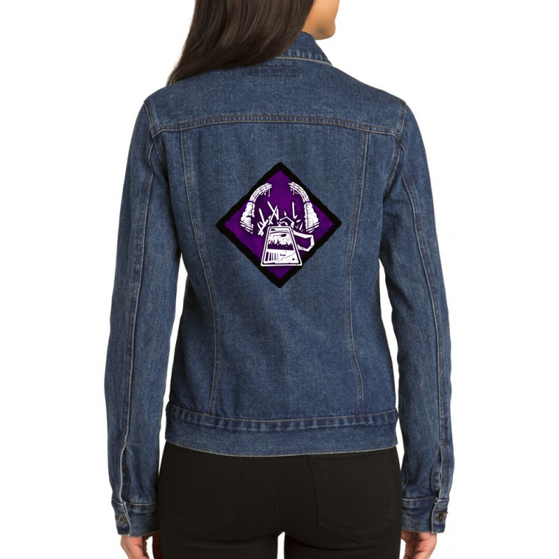 No Way Out Hq Diamond Perk Inspired Splash Art Ladies Denim Jacket | Artistshot