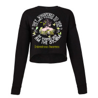 Hot Trend Women She Whispered I Am The Storm Endometriosis Awareness Cropped Sweater | Artistshot