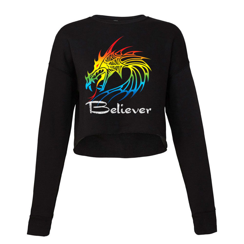 Trending Dragon Believer Imagine This Gift For Dragon Fans (2) Cropped Sweater by femalesbaubles | Artistshot