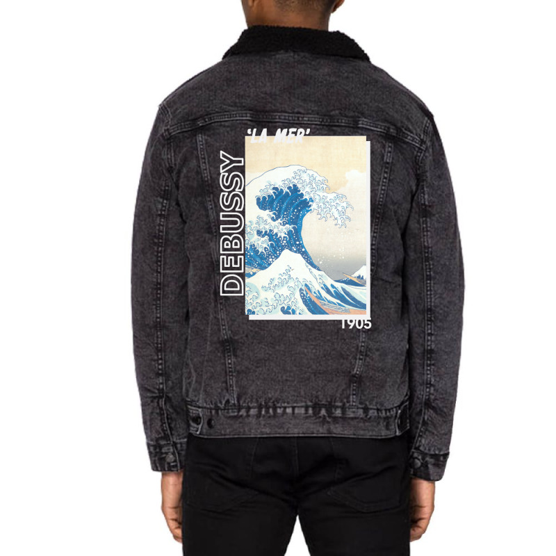 Twoset Violin   Debussy La Mer 1905 Unisex Sherpa-Lined Denim Jacket by kammilsarpon | Artistshot