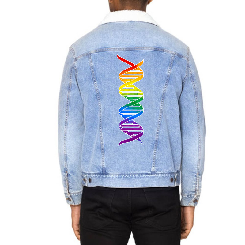 Rainbow Double Helix Classic Unisex Sherpa-lined Denim Jacket | Artistshot