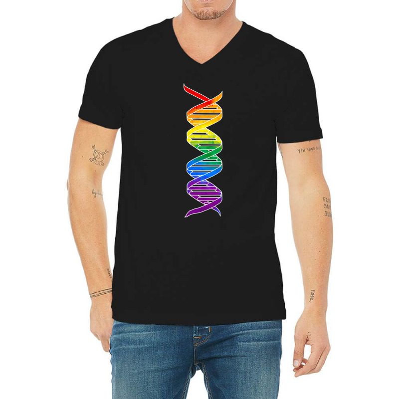 Rainbow Double Helix Classic V-neck Tee | Artistshot