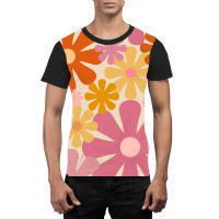 Retro 60s 70s Flowers  Vintage Style Floral Pattern In Thulian Pink, O Graphic T-shirt | Artistshot