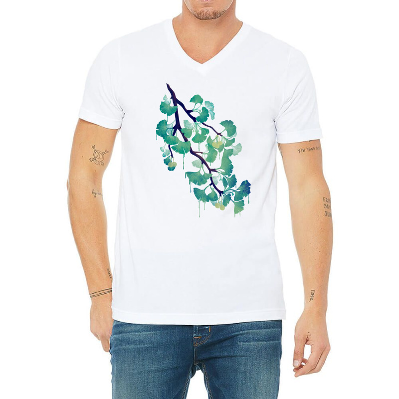 O Ginkgo (in Green) Classic V-neck Tee | Artistshot