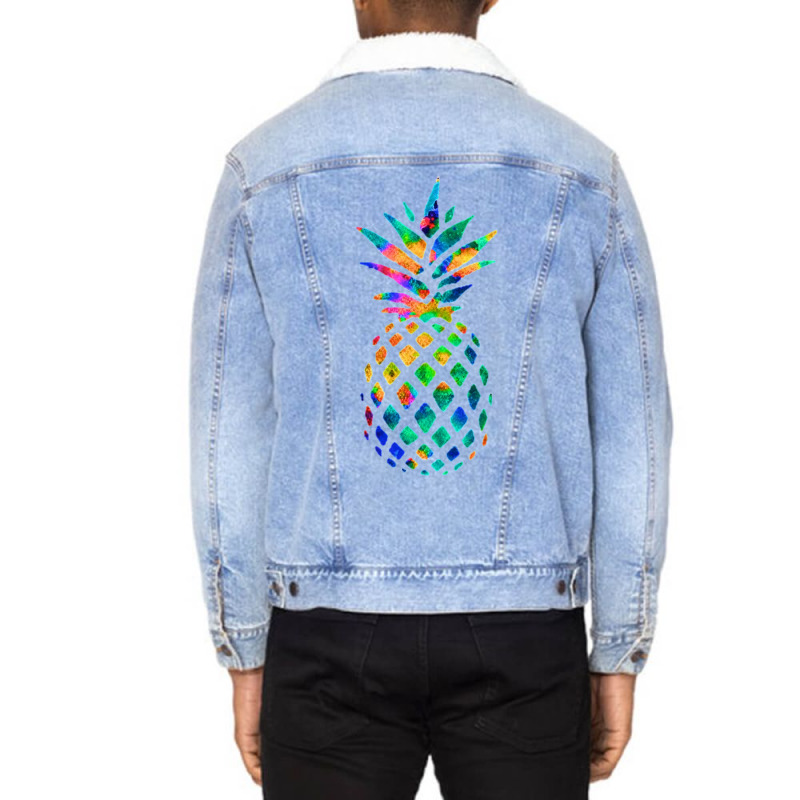 Rainbow Pineapple Classic Unisex Sherpa-lined Denim Jacket | Artistshot