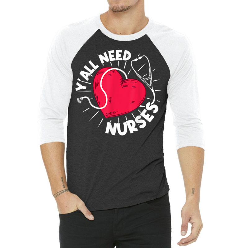 Hospital  Murse  Heart  Nurses  Registered Nurse T Shirt 3/4 Sleeve Shirt | Artistshot