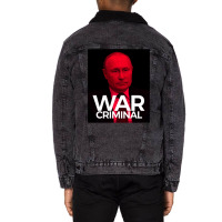 Putin Is A War Criminal Unisex Sherpa-lined Denim Jacket | Artistshot