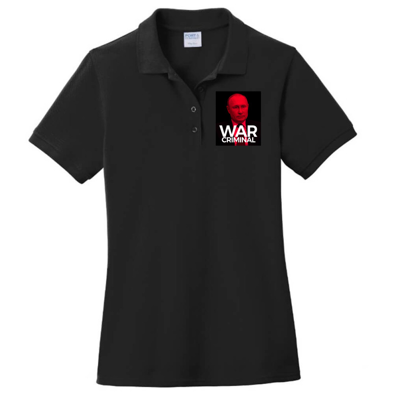 Putin Is A War Criminal Ladies Polo Shirt by EricArthurMalgren | Artistshot