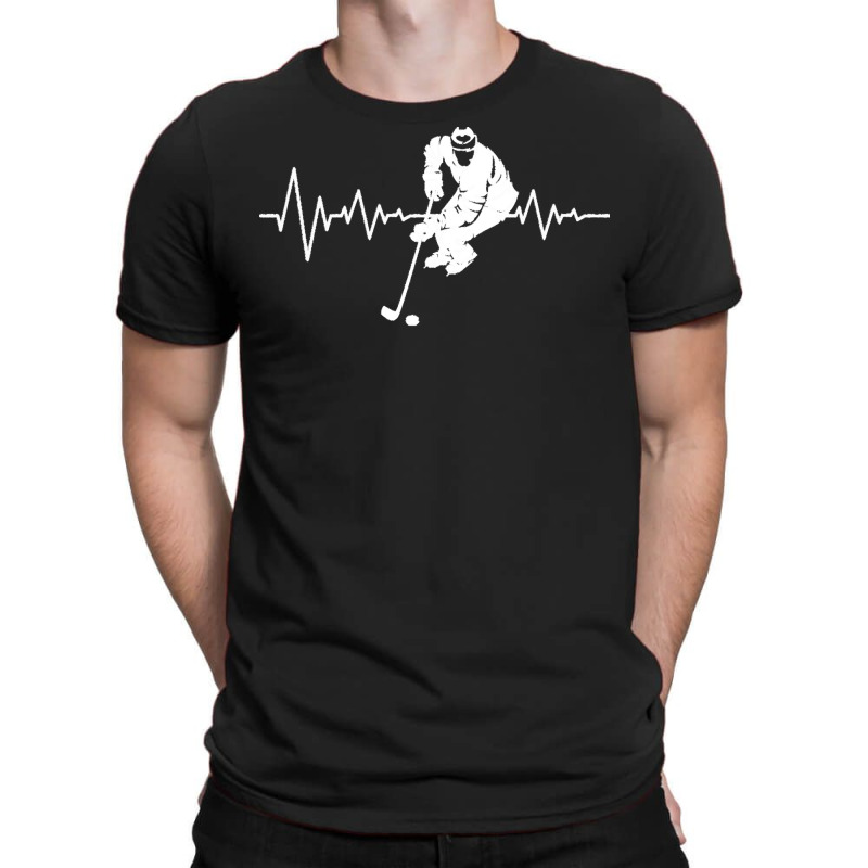 Heartbeat Hockey T  Shirtheartbeat Hockey Funny Gifts For Fathers Day T-Shirt by vbotsford165 | Artistshot