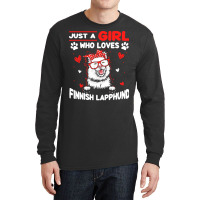 Just A Girl Who Loves Dogs T  Shirt Vintage Just A Girl Who Love Finni Long Sleeve Shirts | Artistshot