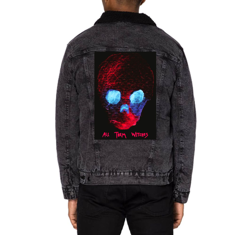 All Them Witches  Atw Red Skull  . Unisex Sherpa-lined Denim Jacket | Artistshot