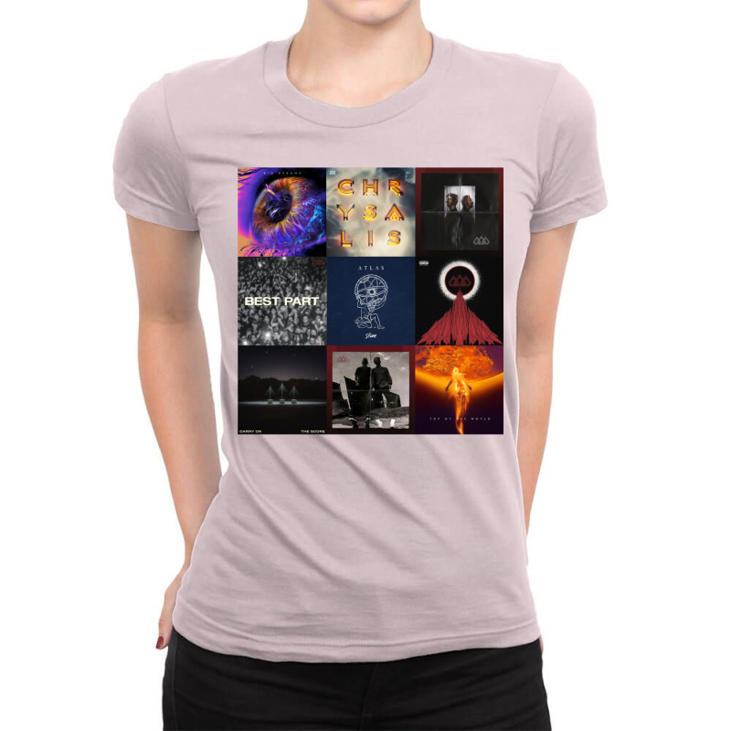 The Score All Albums And Popular Singles And Eps Ladies Fitted T-Shirt by wilyamrotsenu | Artistshot