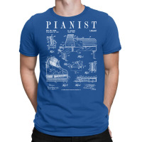 Grand Piano Old Vintage Patent Pianist Drawing Print T-shirt | Artistshot