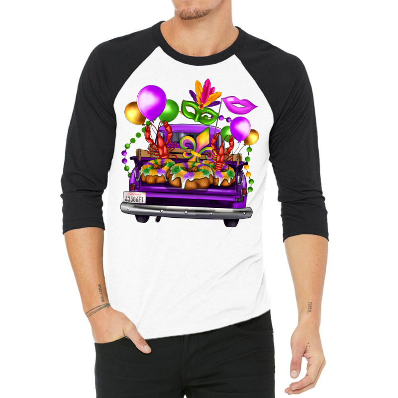 Mardi Gras Farm Truck 3/4 Sleeve Shirt | Artistshot