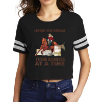 Cowgirl Living The Dream 3 Barrels At A Time Western Country Scorecard Crop Tee | Artistshot