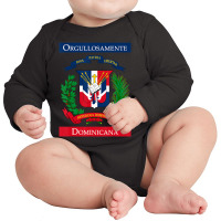 Trending Orgullosamente Dominicana Dominican Flag Long Sleeve Baby Bodysuit | Artistshot