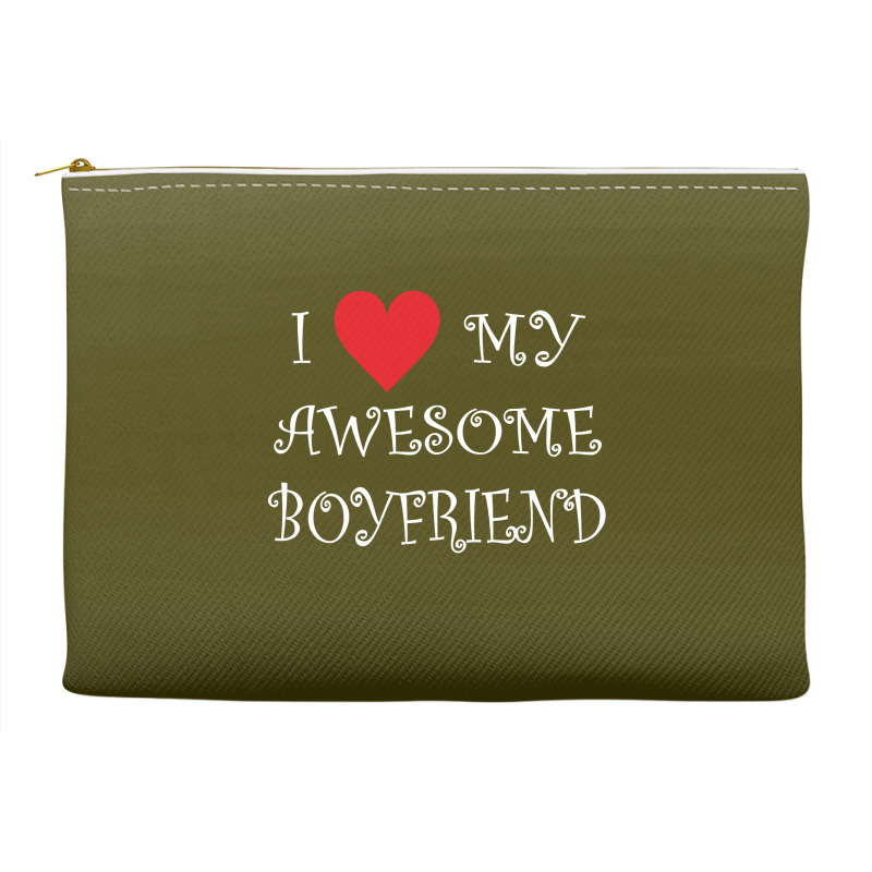 I Love My Boyfriend Accessory Pouches | Artistshot