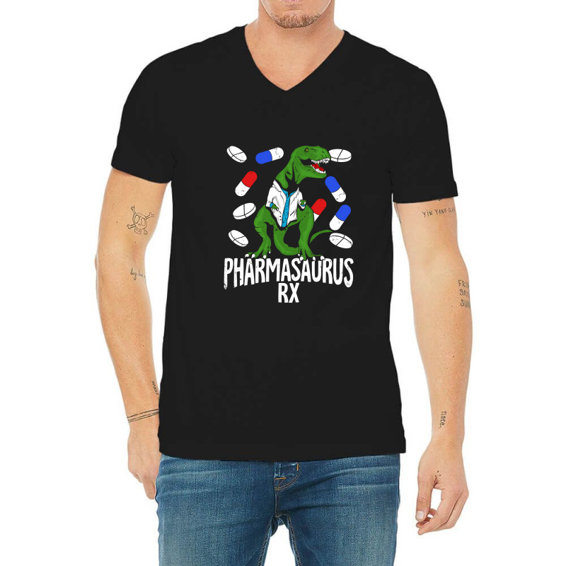 Pharmasaurus Rx Pharmacy Tech Pharmacist Gift V-neck Tee | Artistshot