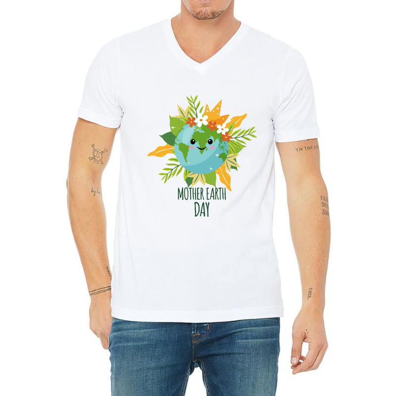 Happy Mother Earth Day8xrlbscfoq 70 V-Neck Tee by LarryArtist | Artistshot