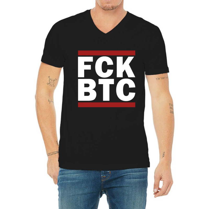 Fuck Bitcoin V-Neck Tee by kakashop | Artistshot