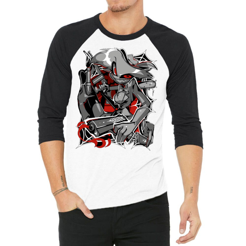 Angel Dust Demon Design   Hazbin Hotel 3/4 Sleeve Shirt by daniyaonan9 | Artistshot