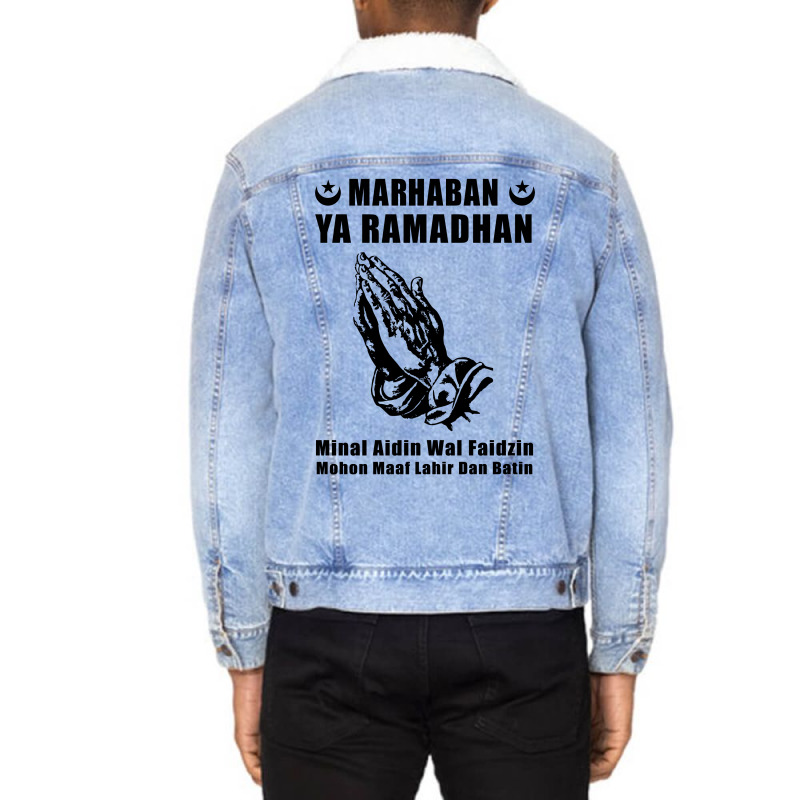 Marhaban Ya Ramadhan Unisex Sherpa-lined Denim Jacket | Artistshot