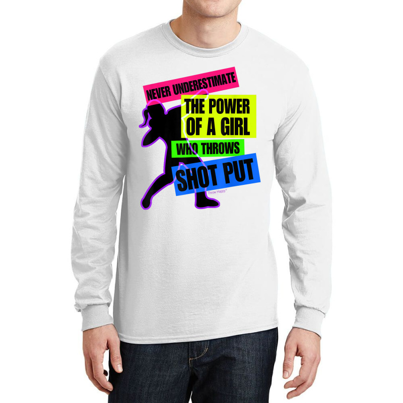 Track And Field Girl Power Shot Put Thrower Long Sleeve Shirts by ROXANZALEZ | Artistshot