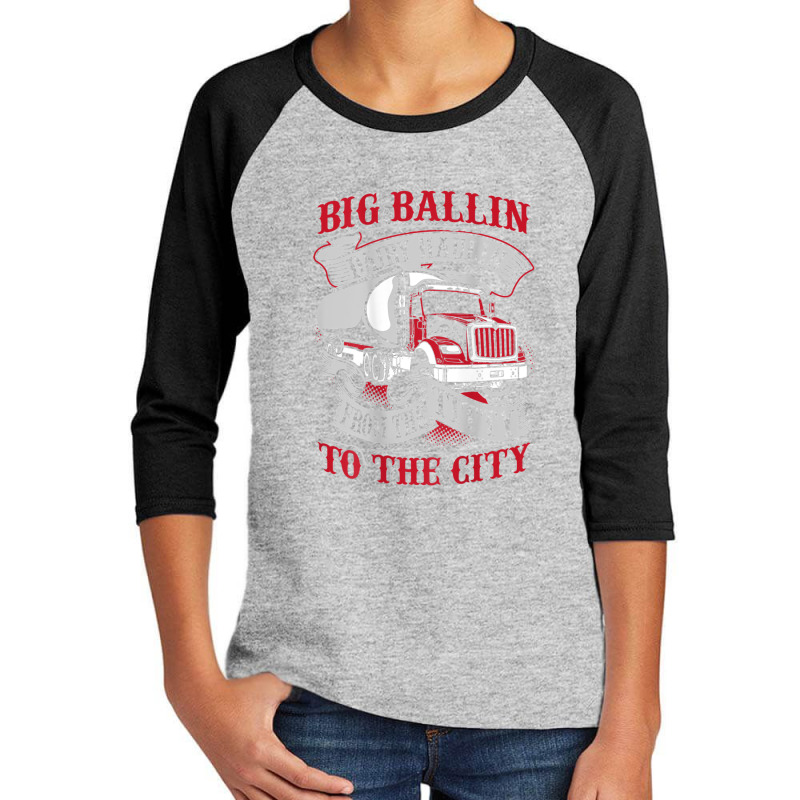 Big Ballin Dairy Hallin Titty To City Cow Milk Truck Driver Youth 3/4 Sleeve | Artistshot