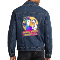 Thyroid Warrior Unbreakable Women Thyroid Awareness Men Denim Jacket | Artistshot