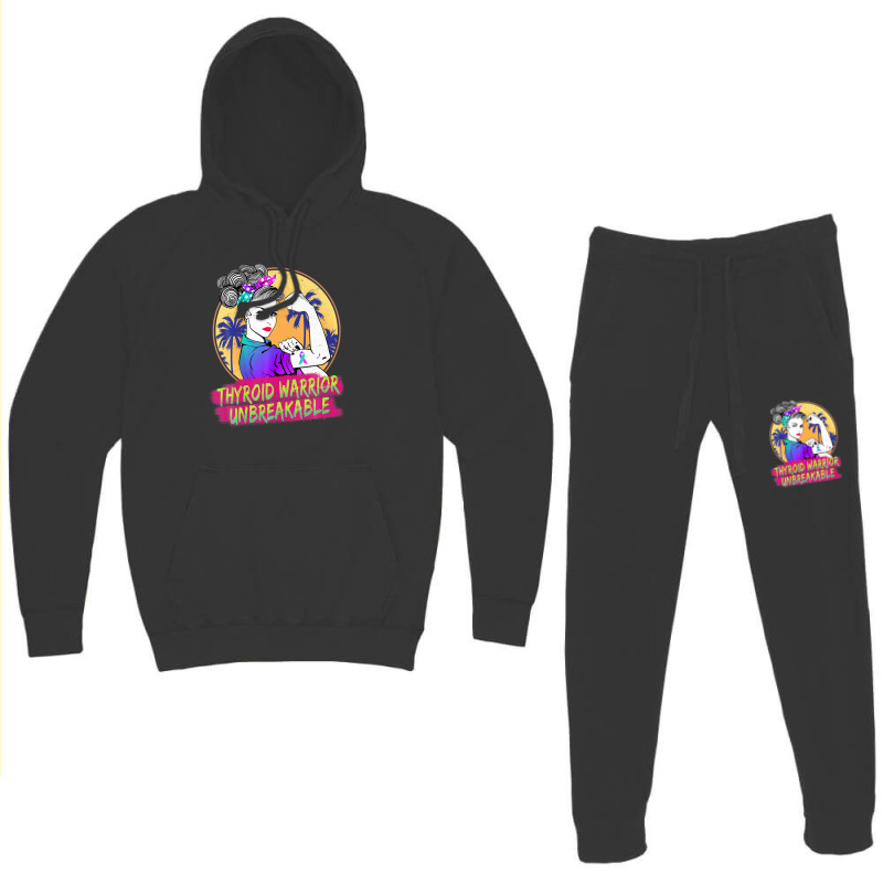 Thyroid Warrior Unbreakable Women Thyroid Awareness Hoodie & Jogger Set | Artistshot