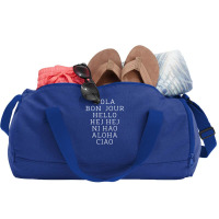 Hello 7 Languages Hola Bonjour Ni Hao Chinese French Italian Duffel Bag | Artistshot