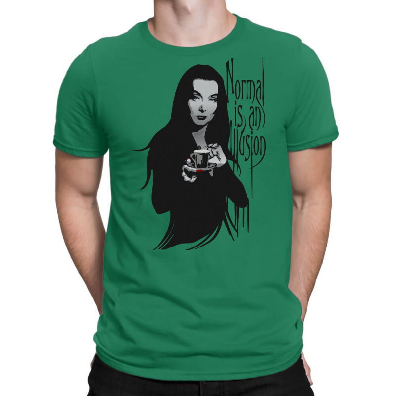 Normal Is An Illusion   Morticia Addams T-Shirt by mrirtstruppg | Artistshot