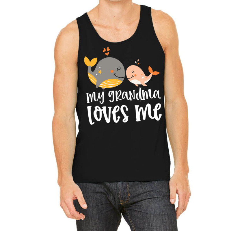 Orange Whales My Grandma Loves Me Tank Top by CueTrendyFinds | Artistshot