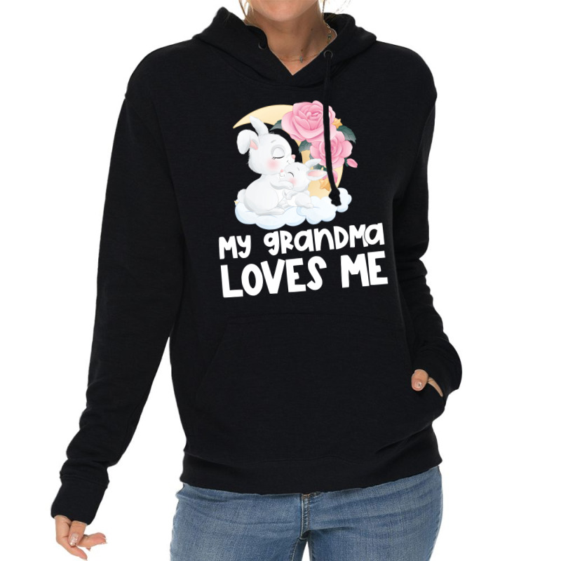 Rabbit Bunnies My Grandma Loves Me Lightweight Hoodie by CueTrendyFinds | Artistshot