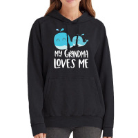 My Grandma Loves Me - Blue Whales Vintage Hoodie | Artistshot