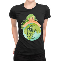 Happy Mother Earth Day Girl Hugging Earth8tan3x9a6d 94 Ladies Fitted T-shirt | Artistshot