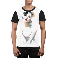 A Woman In Watercolor Looking Into The Distance Graphic T-shirt | Artistshot