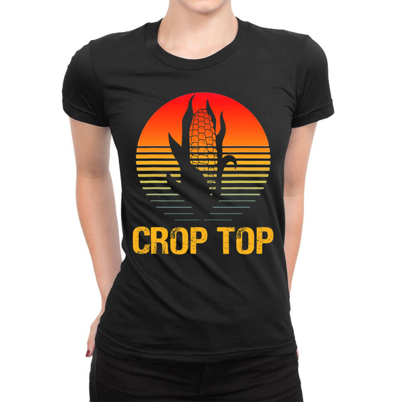 Corn Crop Top Funny Farmer Farming Corn Lover Summer Style Ladies Fitted T-Shirt by JamesArtists | Artistshot