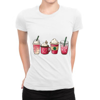 Valentine Coffee Heart Iced Coffee Lover Valentine Day Women Ladies Fitted T-shirt | Artistshot