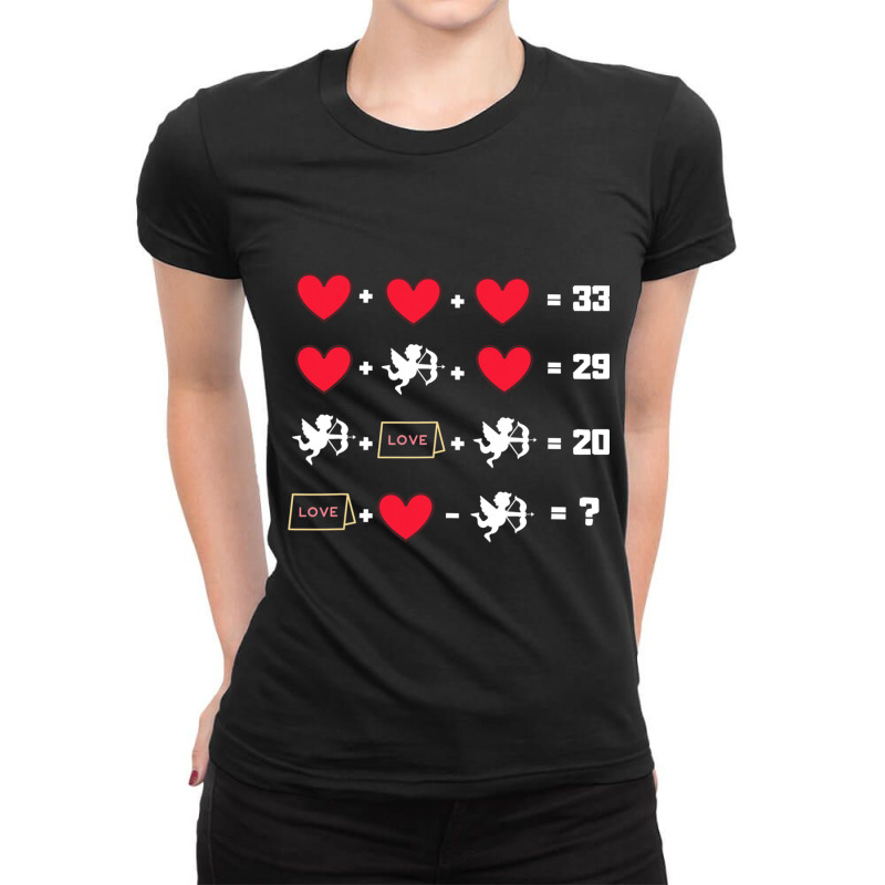 Valentine Math Equations  For Math Teachers Ladies Fitted T-Shirt by Iribe890 | Artistshot