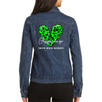 Green Up For Mental Health Awareness Green Leopard In May Ladies Denim Jacket | Artistshot