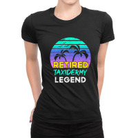 Retired Taxidermy Legend Retirement Retro 80's Sunset Ladies Fitted T-shirt | Artistshot