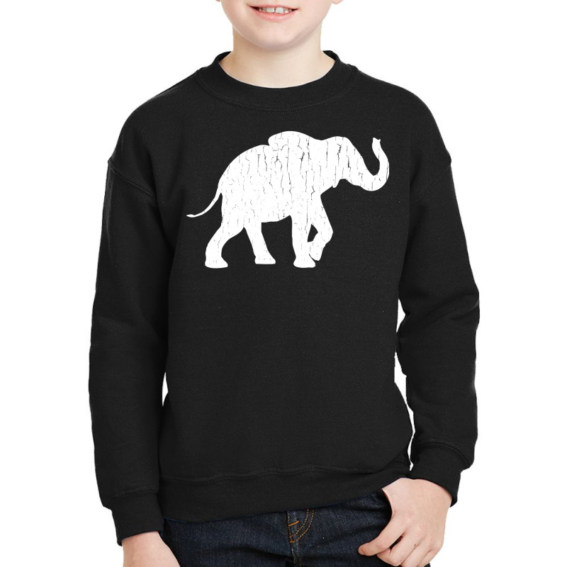 Distressed Elephant Silhouette Youth Sweatshirt by JamesArtists | Artistshot