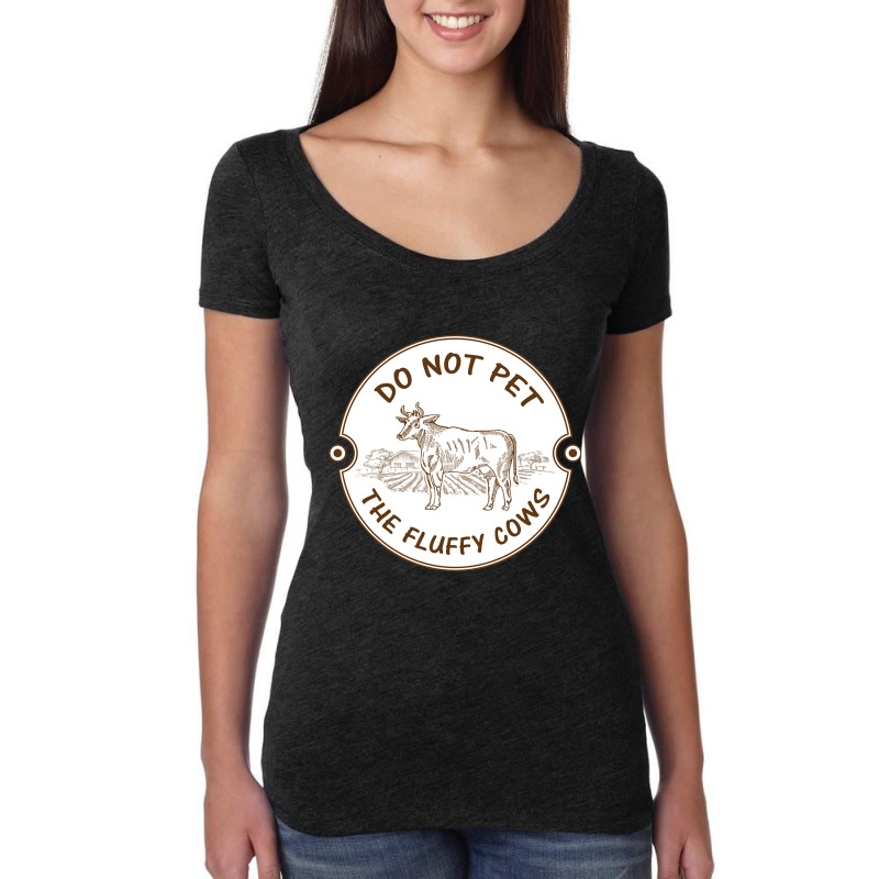 Do Not Pet The Fluffy Cow Classic  Copy Women's Triblend Scoop T-shirt by JamesArtists | Artistshot