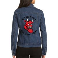 Do Not Pet The Fluffy Cow Classic  Copy Copy Ladies Denim Jacket | Artistshot