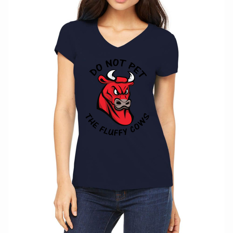 Do Not Pet The Fluffy Cow Classic  Copy Copy Women's V-Neck T-Shirt by JamesArtists | Artistshot