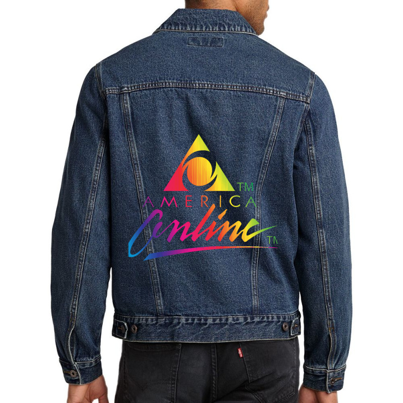 Aol Aesthetic Rainbow Men Denim Jacket by MeganArtist | Artistshot